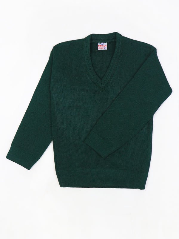 3Yrs - 8Yrs Dark Green Full Sleeve Sweater For Kids KSW12