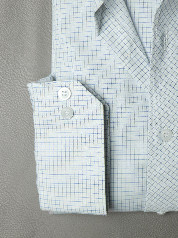 MFS04 Men's Formal Dress Shirt Light Green Checks