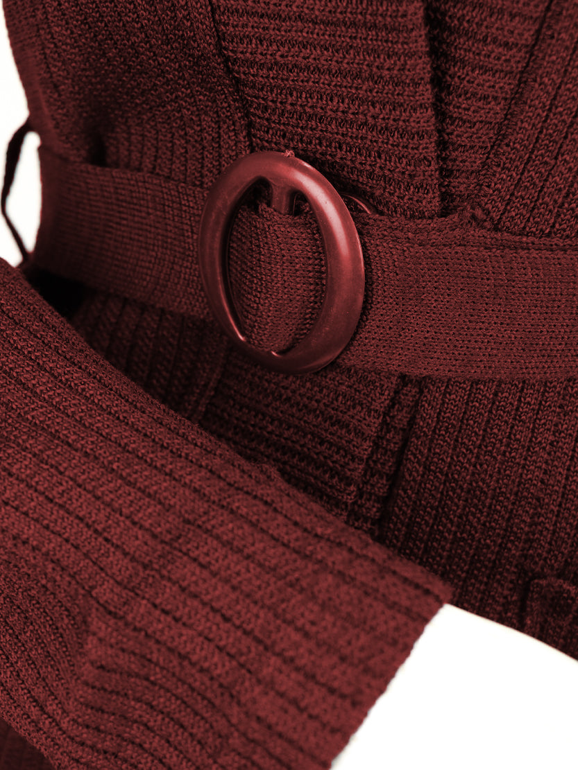 Women Full Sleeves Sweater Maroon