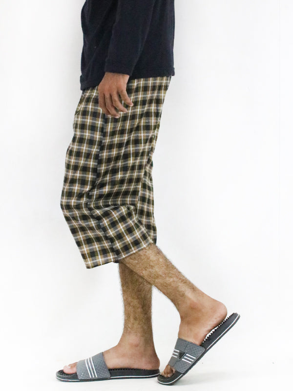 Men's 3-QTR Short Multicolor Checks
