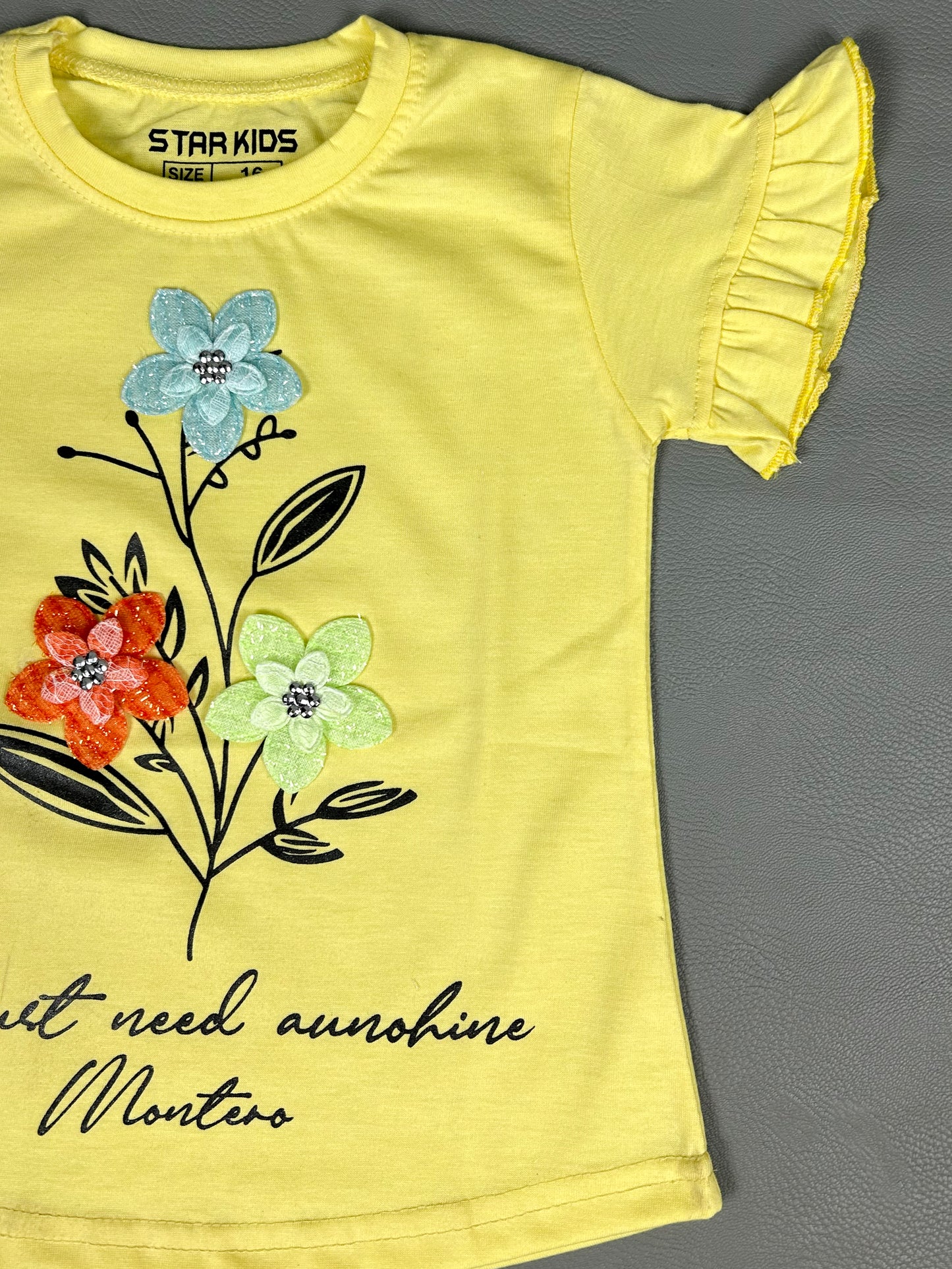 2.5Yrs - 7Yrs Just Yellow T-Shirt For Girls SK GTS39