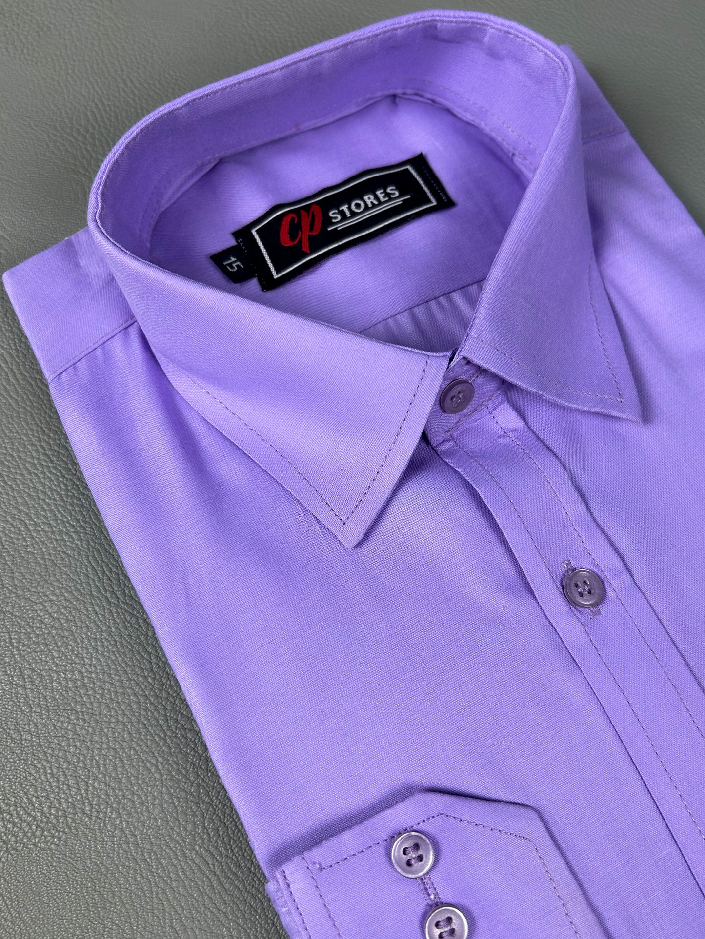 AZ Men's Formal Dress Shirt Plain Purple