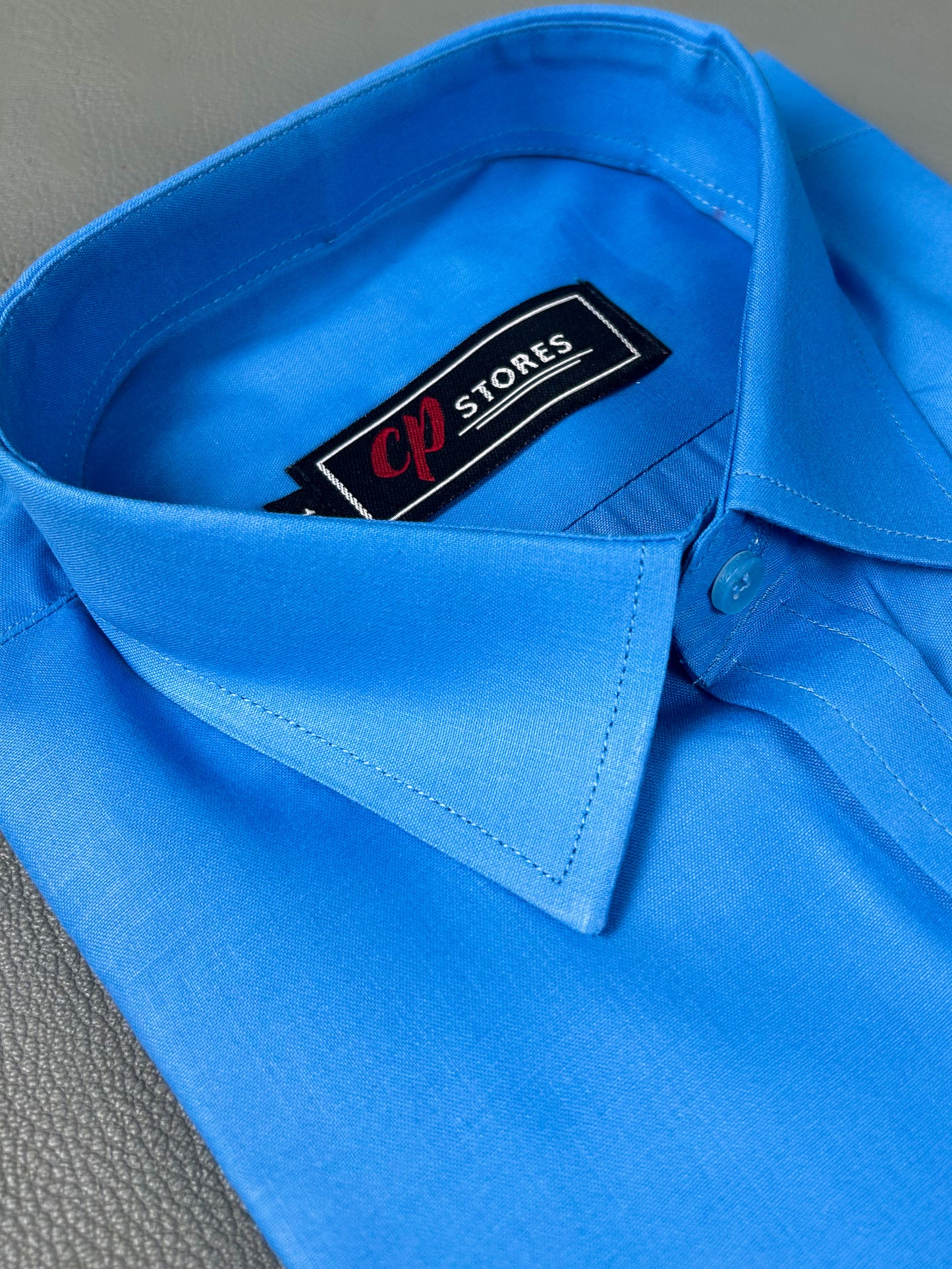 AZ Men's Formal Dress Shirt Plain Sea Blue MFS363