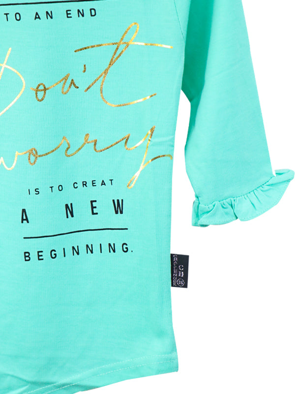 ATT Girls T-Shirt 3.5 Yrs - 9 Yrs Beginning Light Turquoise