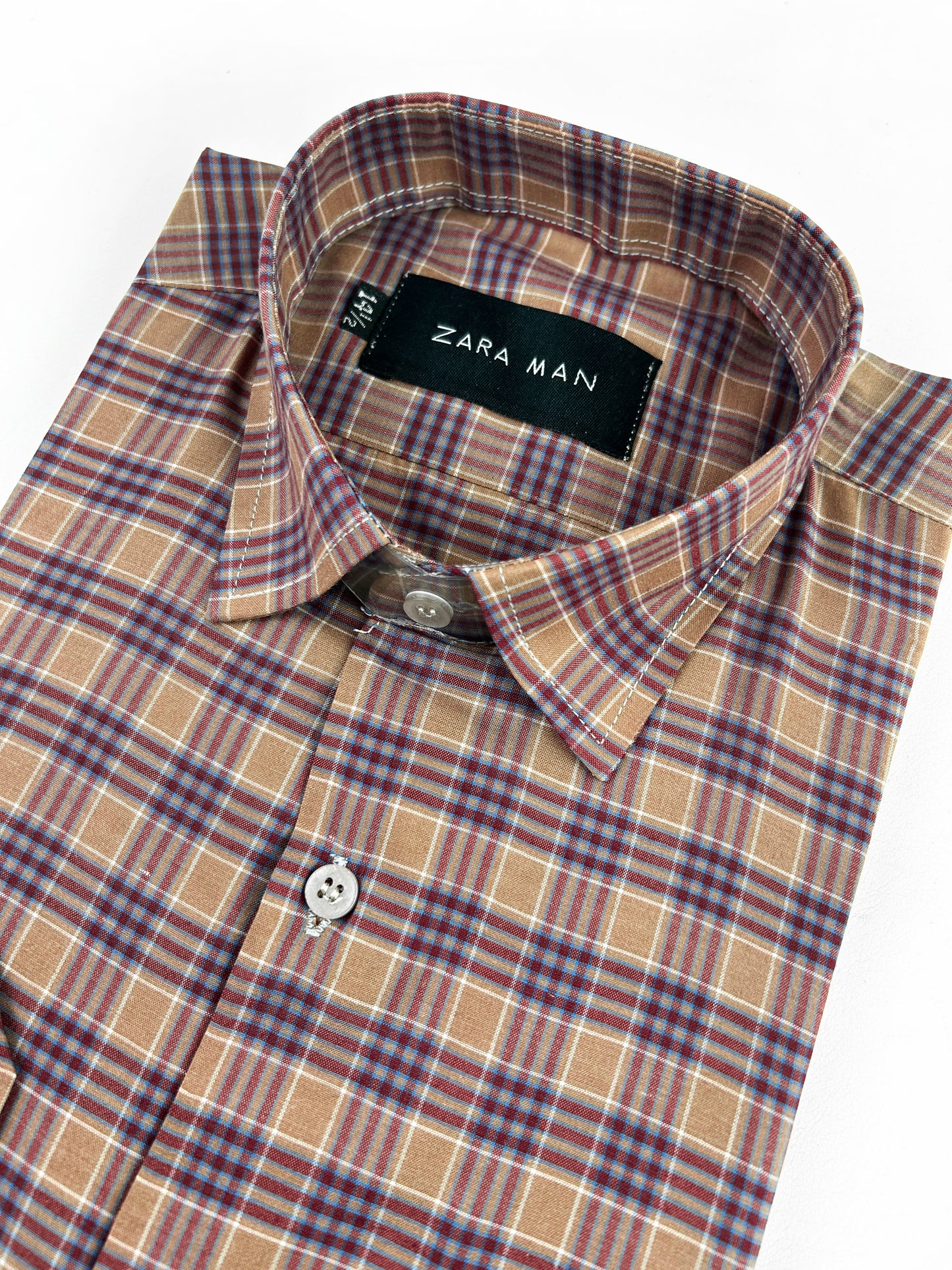 Brown Checks Formal Dress Shirt For Men MFS316