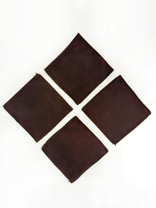 Dark Brown Pack Of 4 Pillow/Cushion Cover 15" x 15"