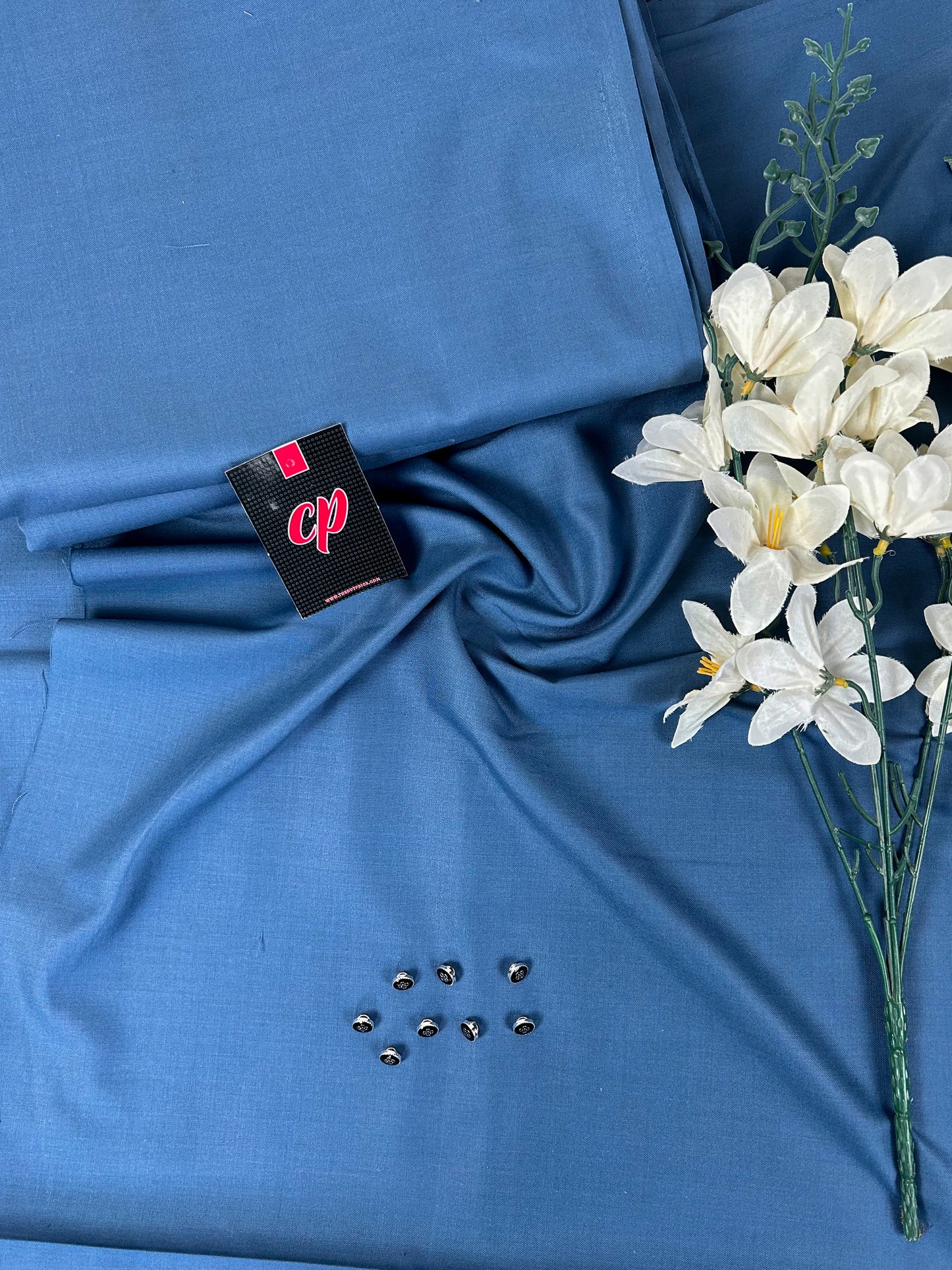 Men's TR Unstitched Kameez Shalwar Fabric Blue