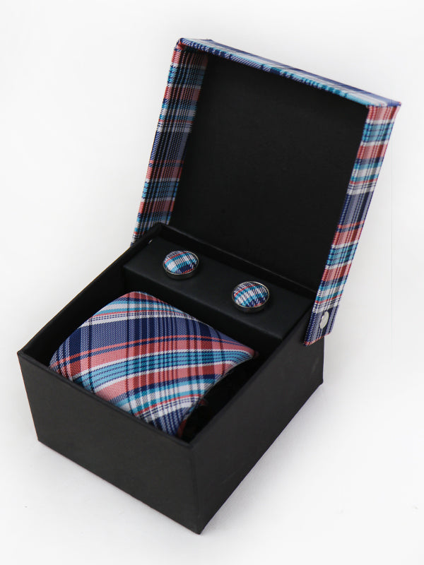 TBS46 3Pcs Tie Gift Box Tie Cuff-Link Pocket Square