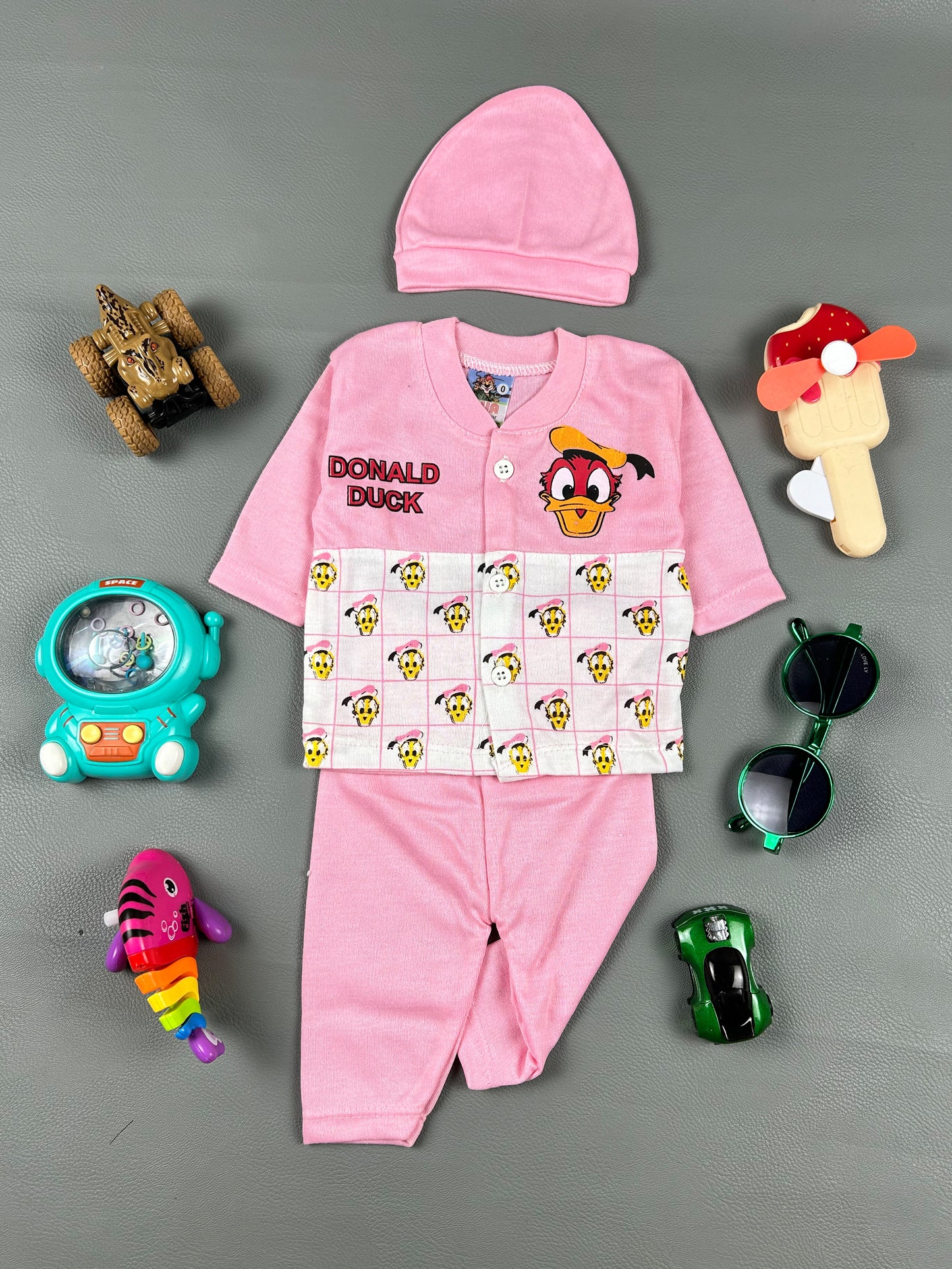 0Mth - 3Mth Pink Donald Baba Suit For Newborns HG NBS197