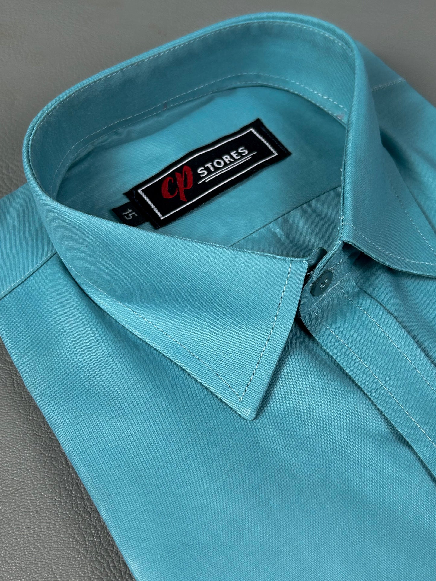 AZ Men's Formal Dress Shirt Plain Persian Green