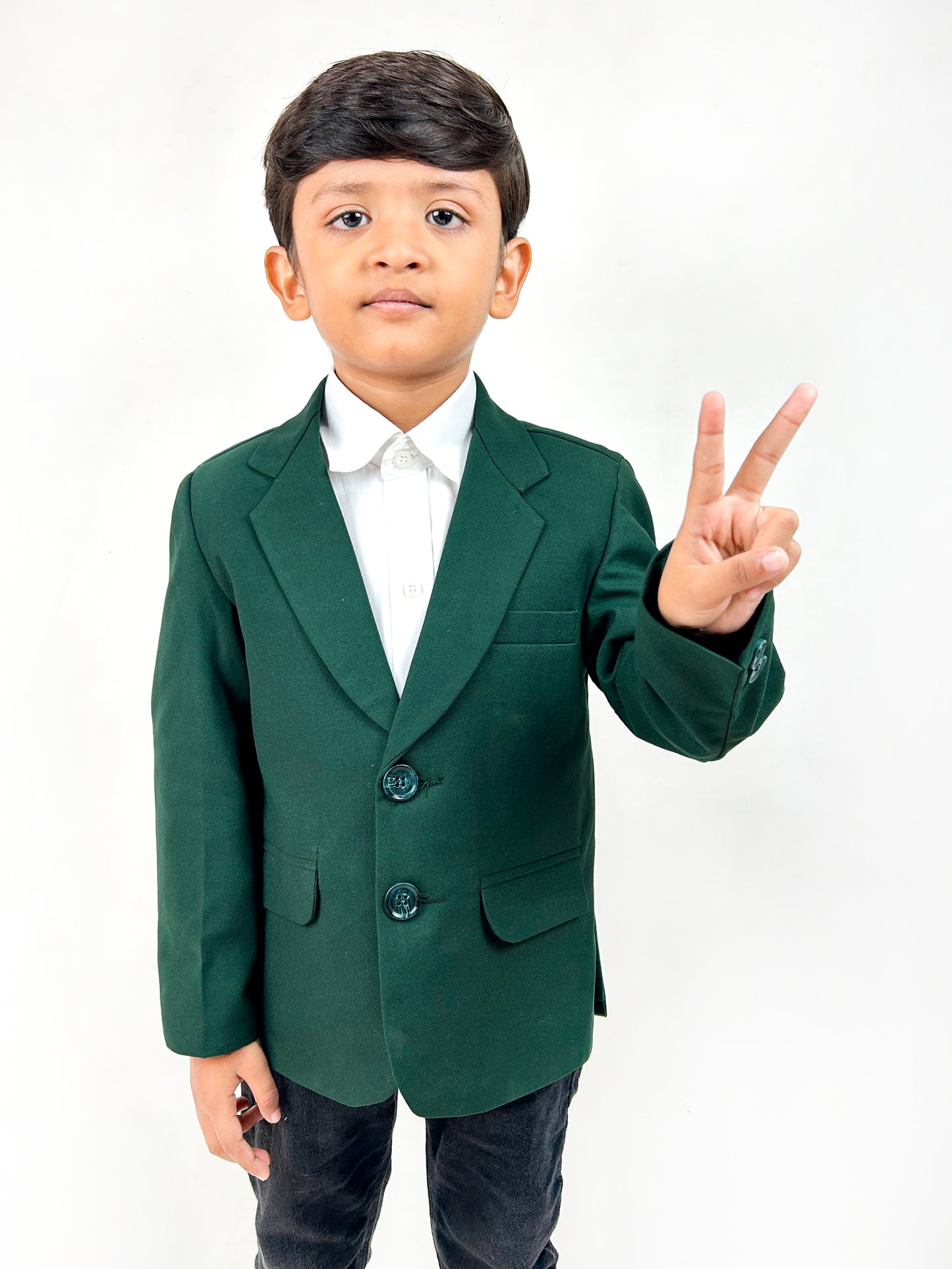 3Yrs - 7Yrs Dark Green Casual Coat Blazer For Boys / School Uniform Blazer CB01