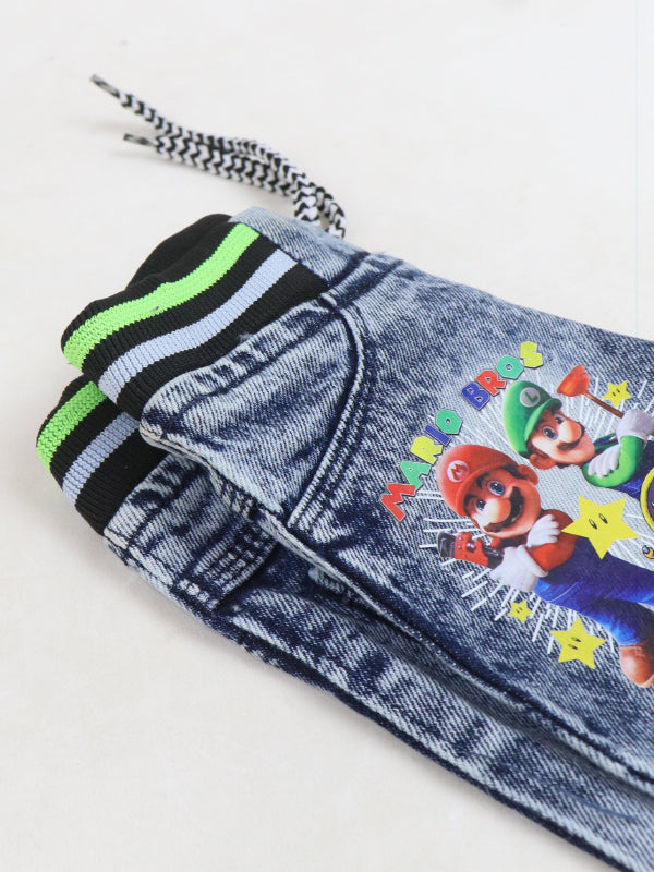BCS06 Boys Denim Shorts 1Yr - 3Yrs Mario Bros