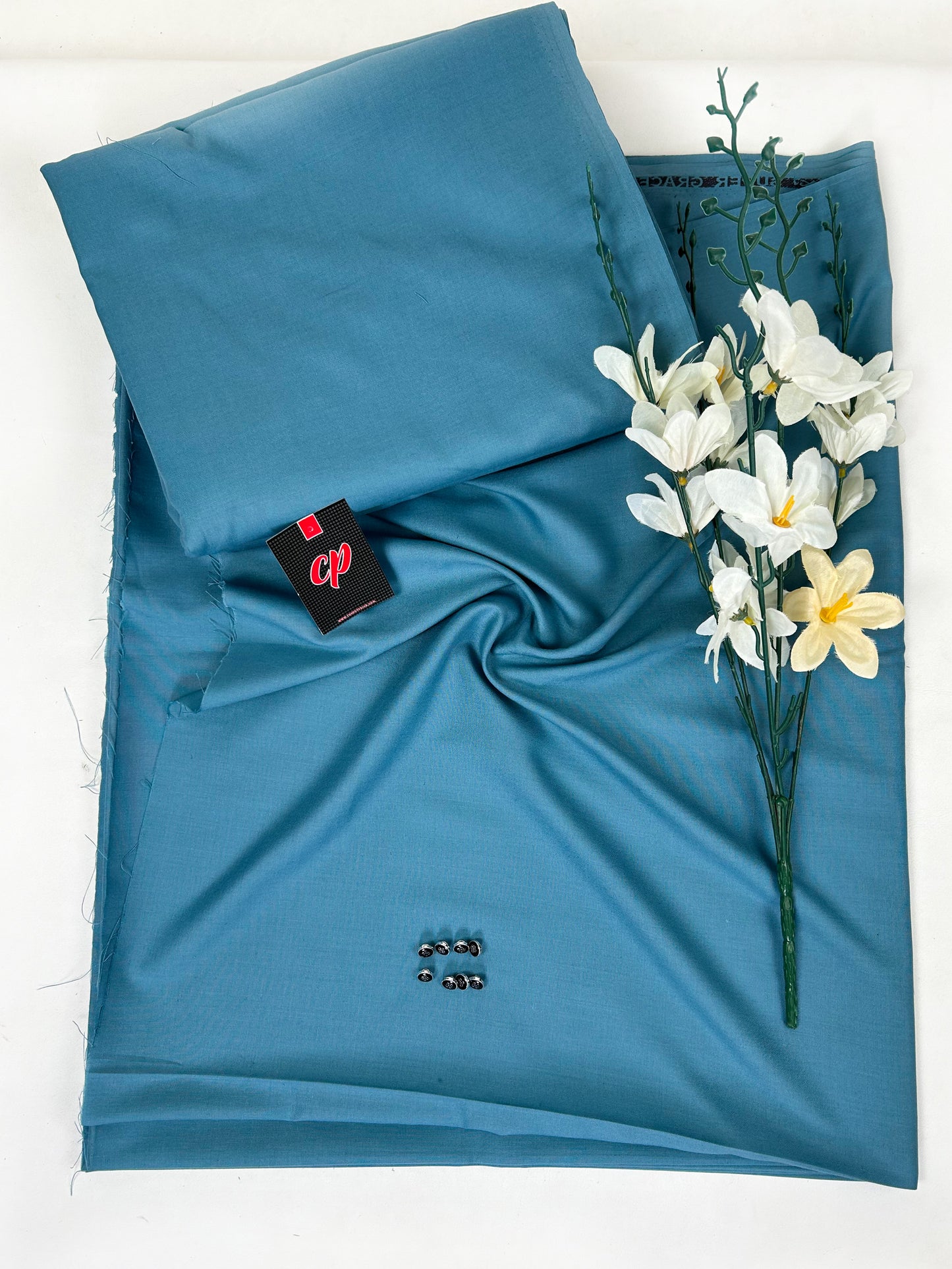 Teal Blue Unstitched Kameez Shalwar For Men MUF131