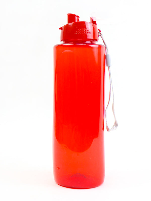 Transparent Reusable Water Bottle - Red