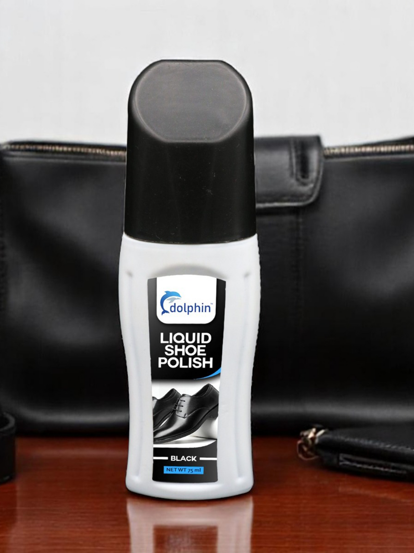 Dolphin Liquid Shoe Polish Black 75ml SP06