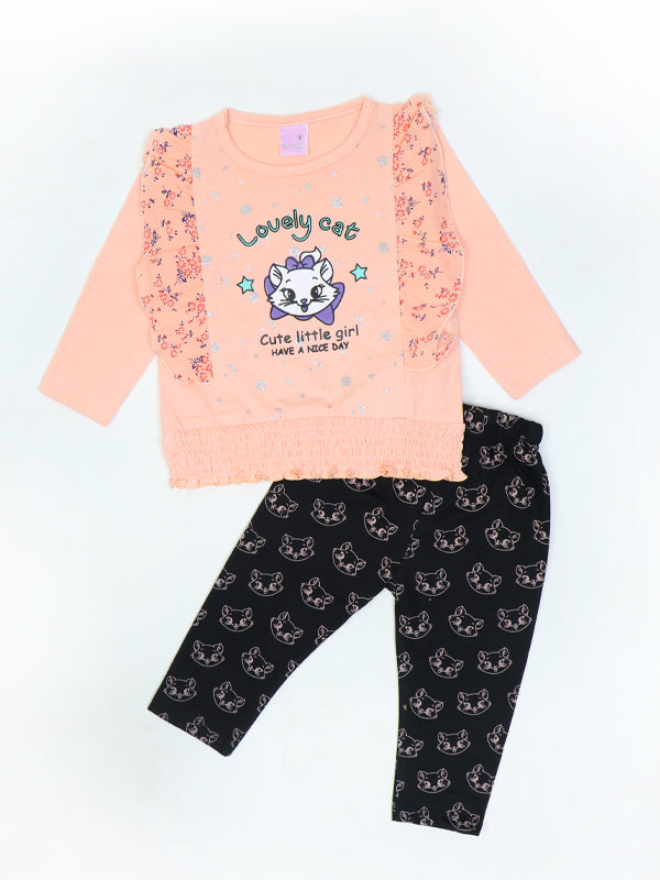 BG Girls Suit 1Yr - 4Yr Lovely Cat Light Peach 515