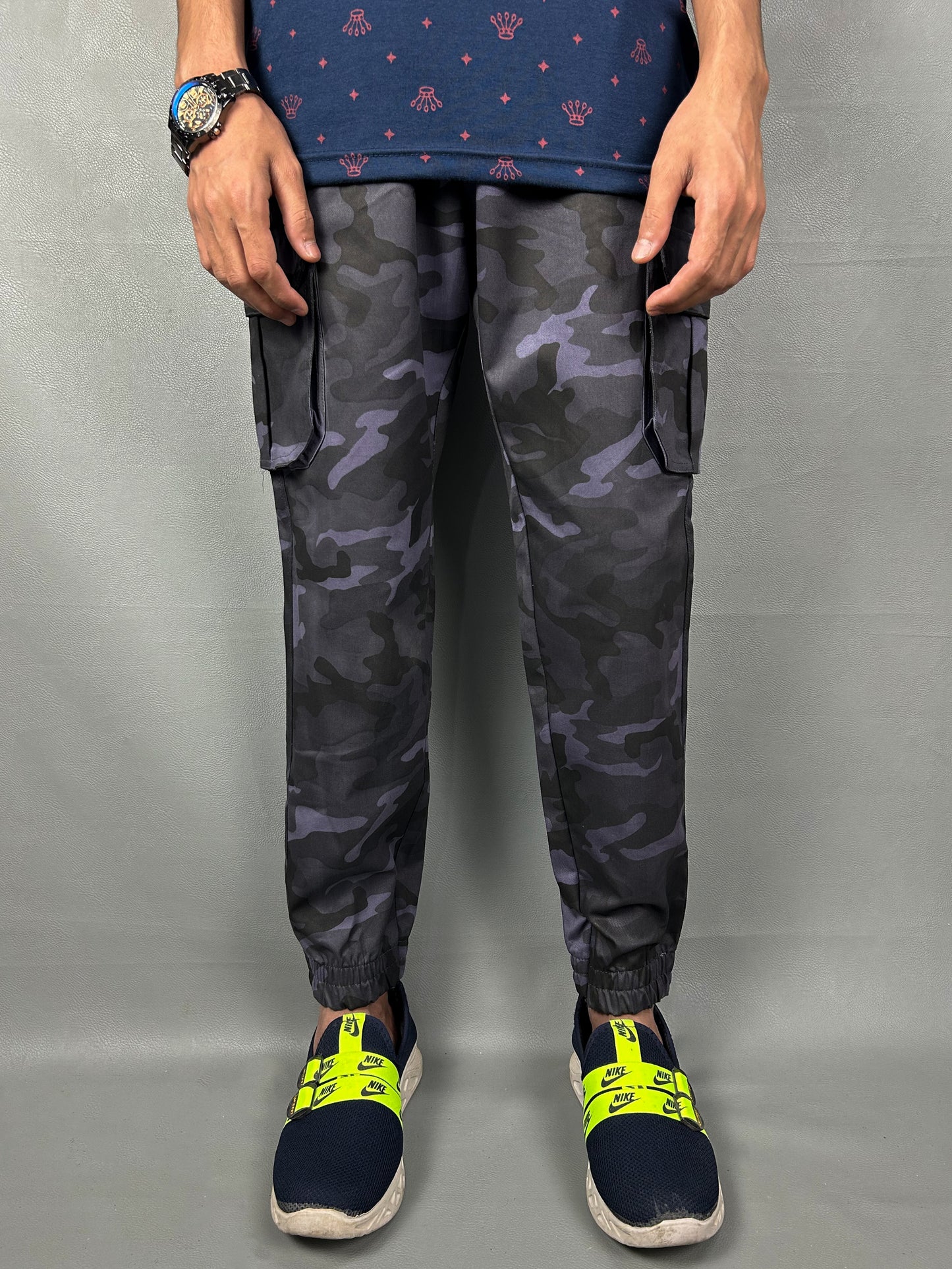 B Purple Cargo Trouser For Men MT170