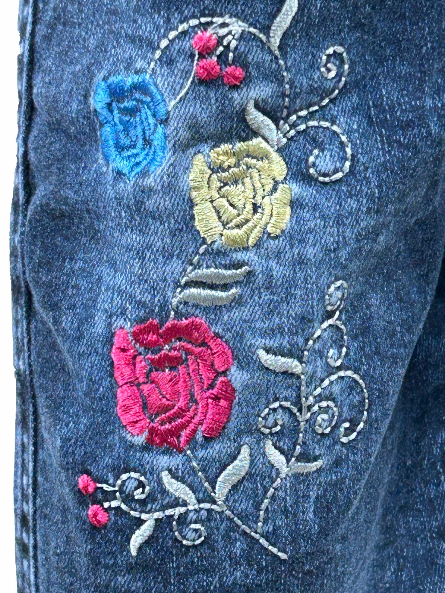1.5Yrs - 4Yrs Stretchable Flower Blue Denim Jeans For Girls GJ26