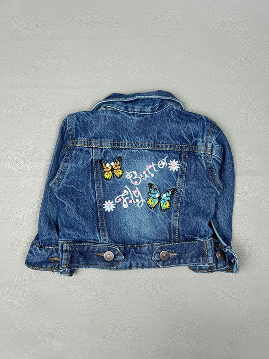 6Mth- 8Yrs Faded Blue Denim Jacket For Girls KJ38