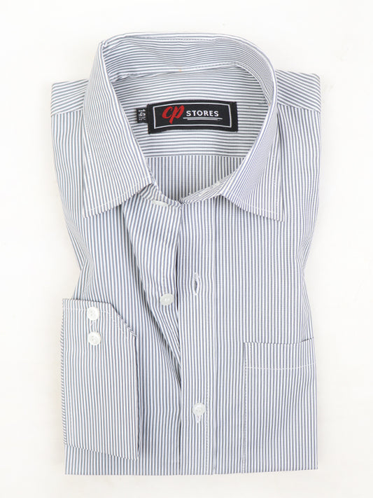 ZS Men's Formal Dress Shirt Light Grey Lines MFS402