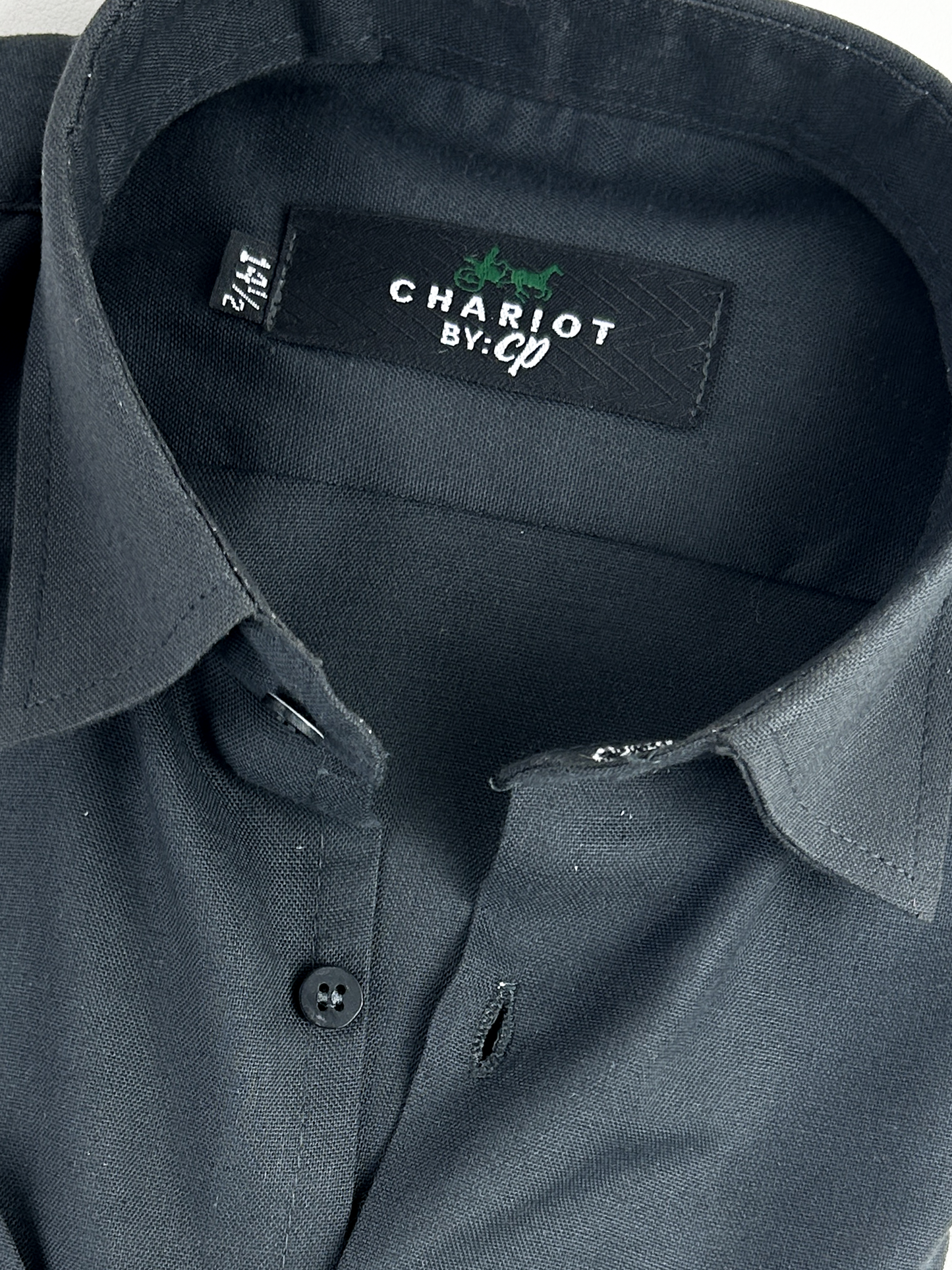 Charcoal Chambray Formal Dress Shirt For Men's MFS301