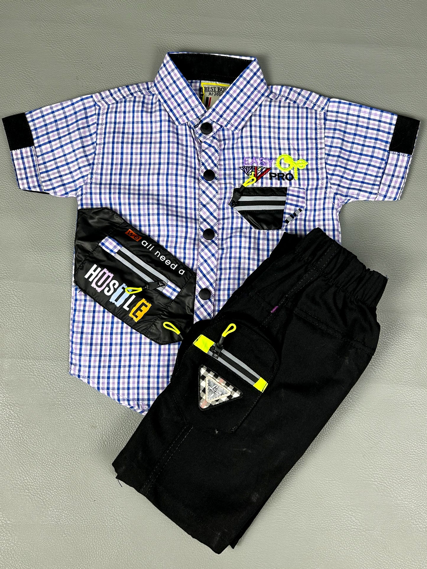 1Yr - 4Yrs Hustle Blue Lines Suit For Kids AJ BS292