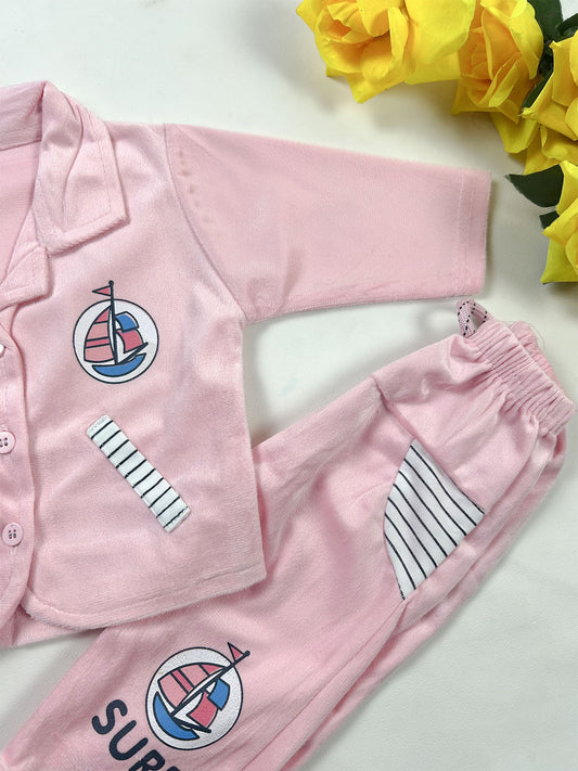0Mth - 3Mth Light Pink Surf Baba Suit For Newborn NBS824