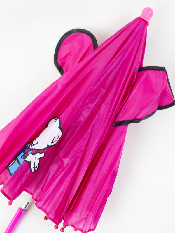 Small Kids Cartoon Umbrella Dark Pink KU02