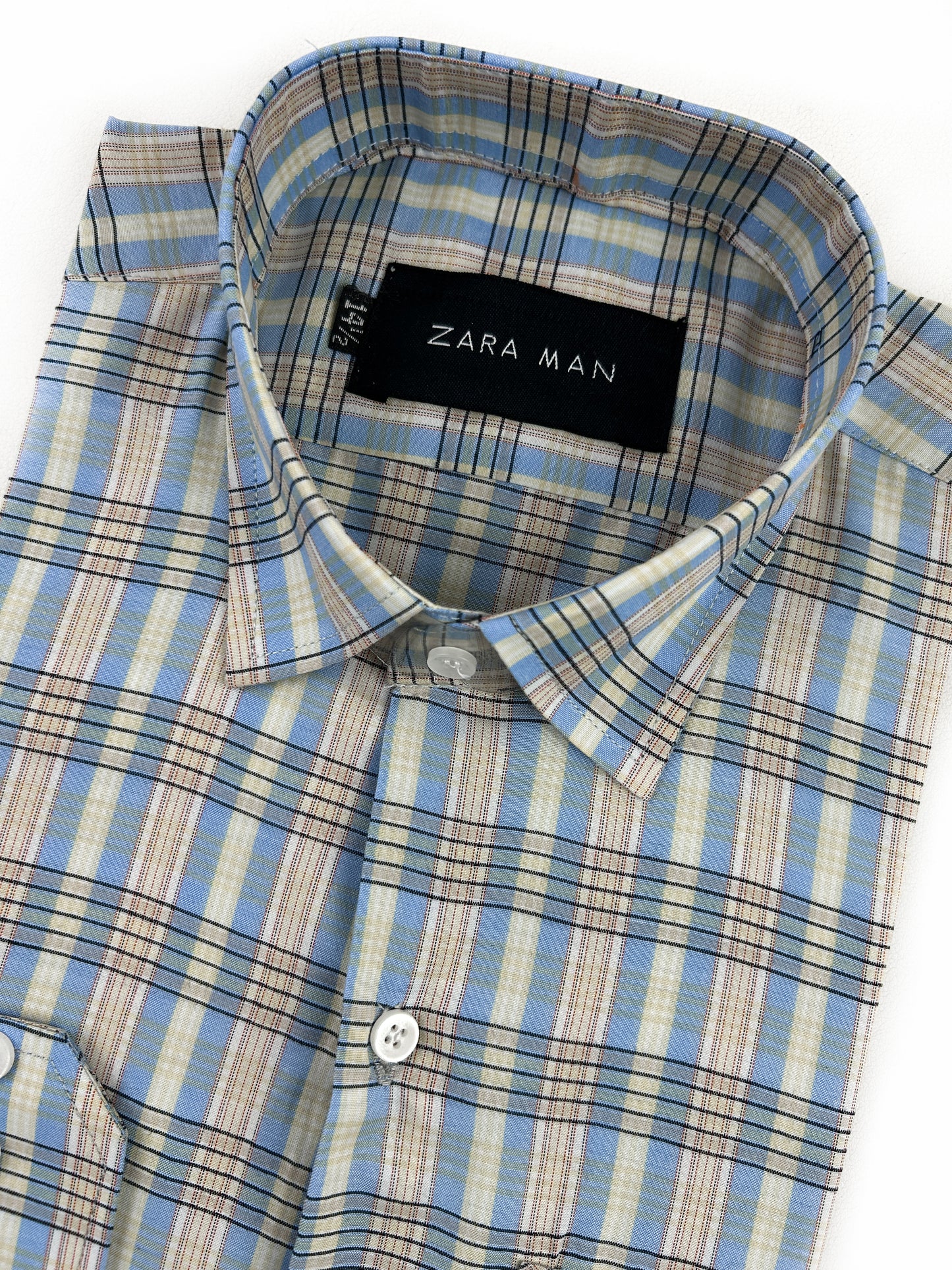 B Yellow Checks Formal Dress Shirt For Men MFS330