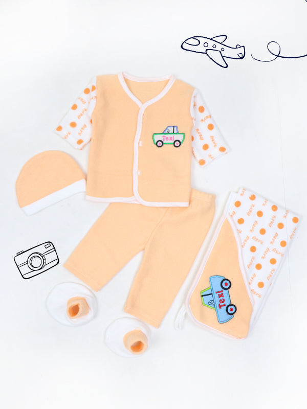 HG Newborn 5Pcs Gift Set 0Mth - 3Mth Taxi Light Orange