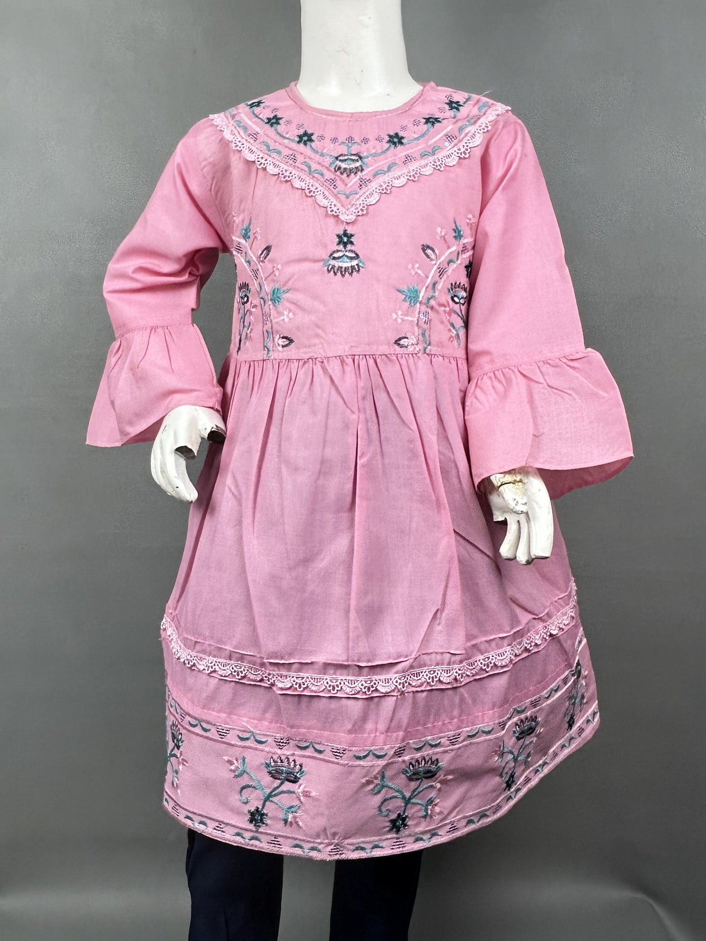 5Yr - 12Yrs Pink Embroidered Suit For Girls RZ GS149