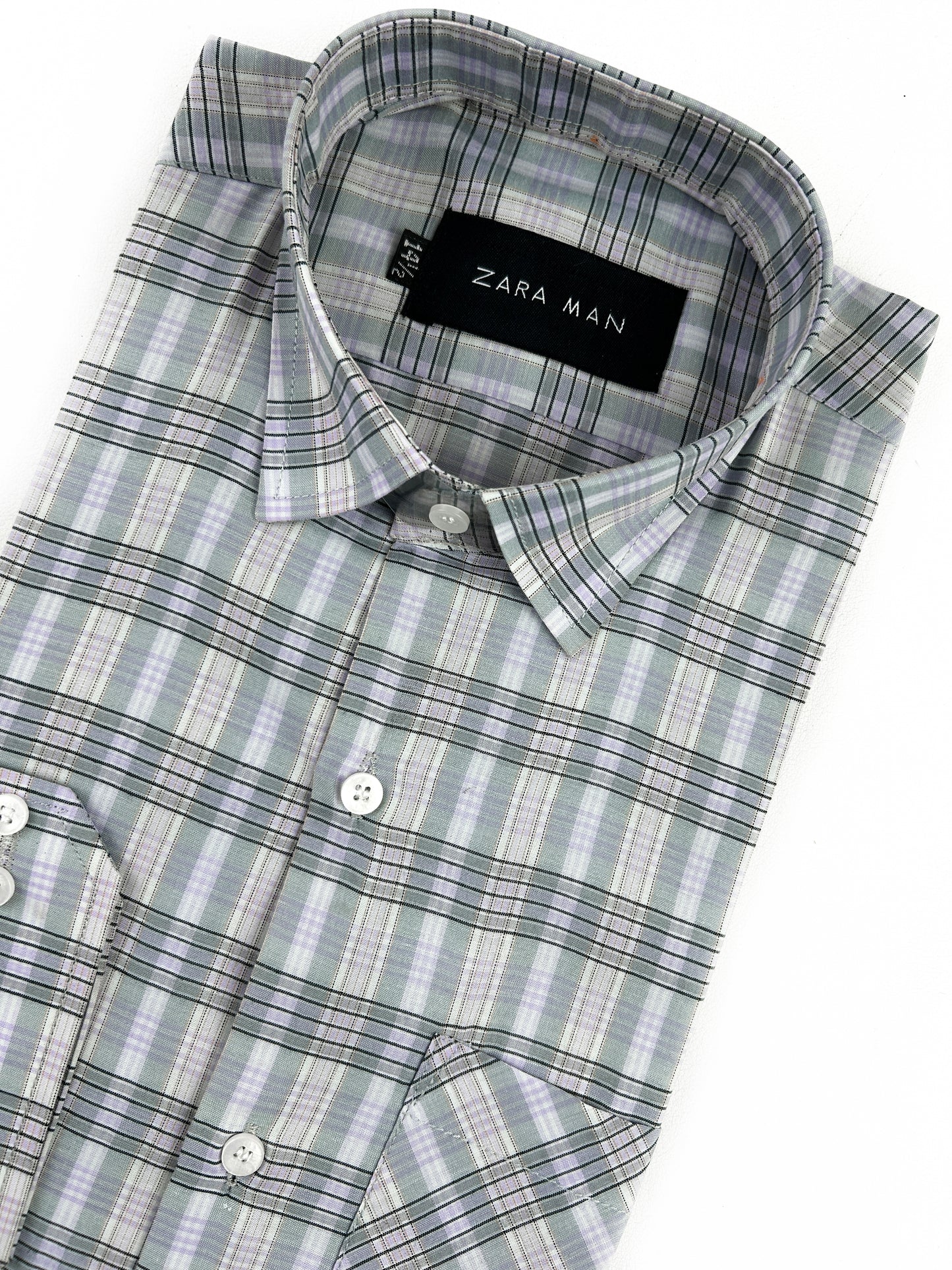 Green Shade Checks Formal Dress Shirt For Men MFS331