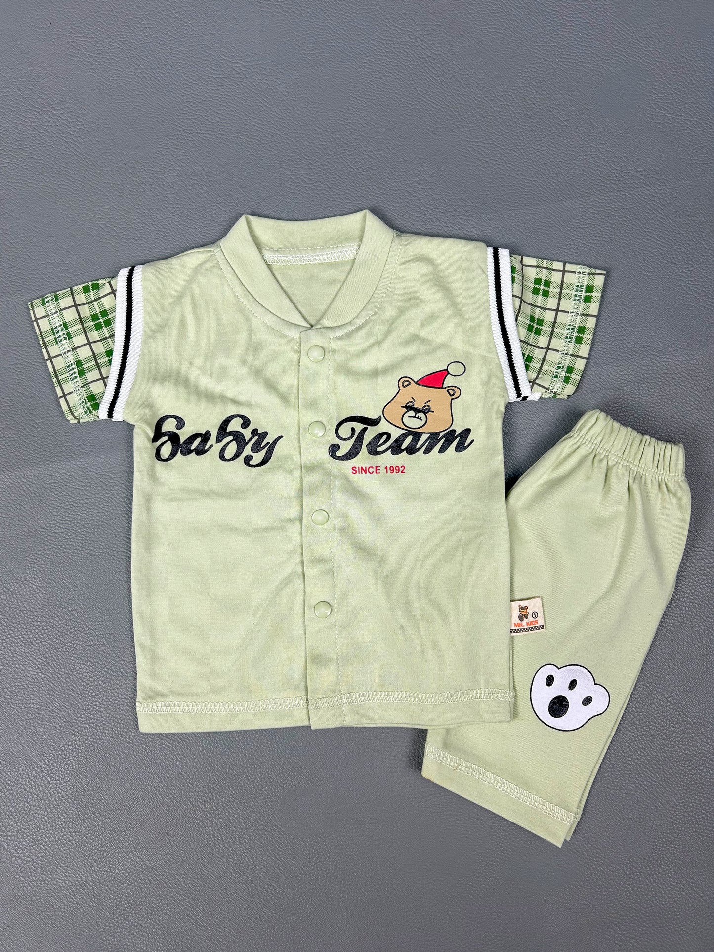 3Mth - 9Mth Team Light Green Baba Suit For Newborns FG NBS313