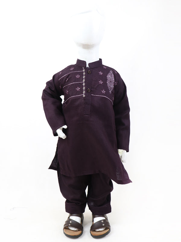 BKS24 IQ Boys Shalwar Kameez Suit 2Yrs - 14Yrs Dark Maroon