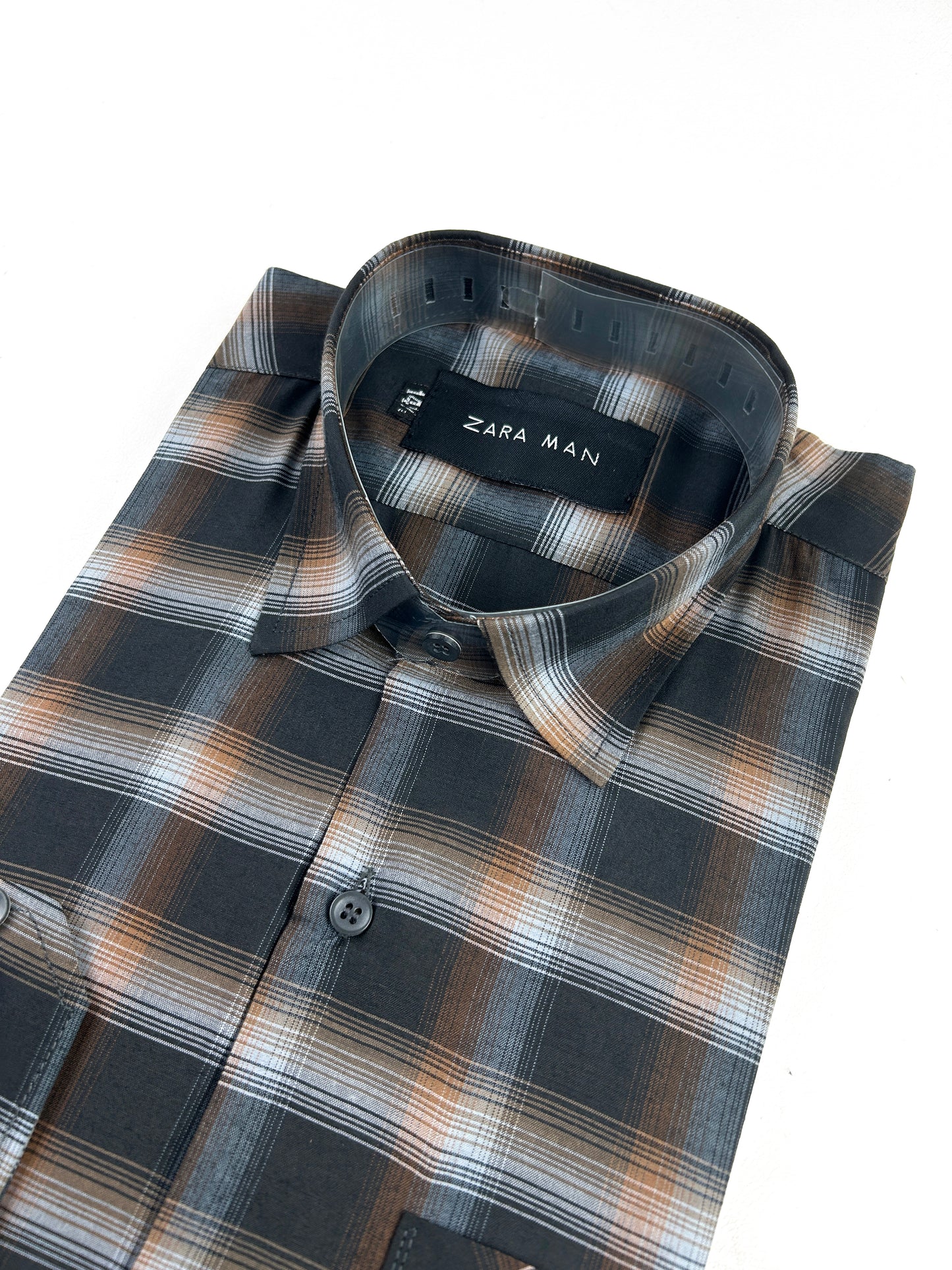 Black Checks Formal Dress Shirt For Men MFS332