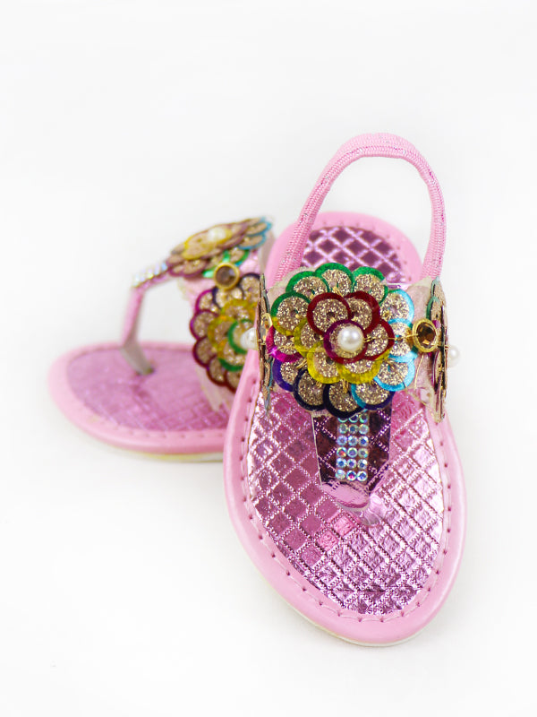 NBYB11 Baby Girl Crochet Sandal Pink