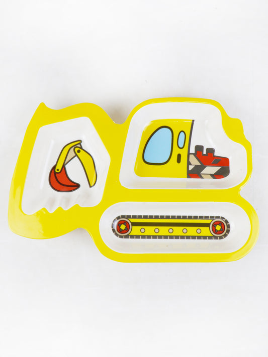 Crane Shaped 3-Compartment Melamine Tray Yellow