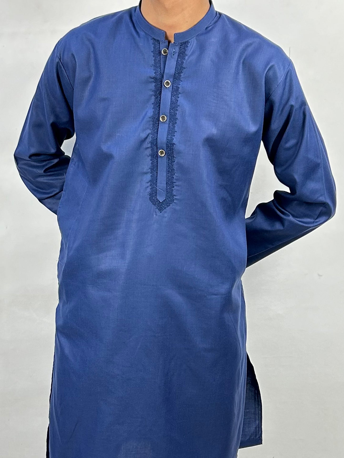 15Yrs - 17Yrs Dark Blue Kurta Pajama Suit For Boys AM BKS93