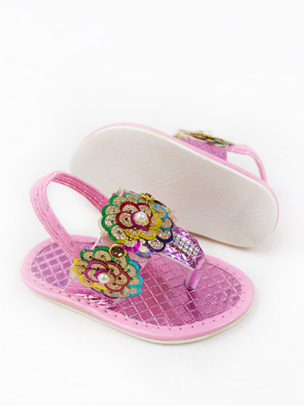 NBYB11 Baby Girl Crochet Sandal Pink