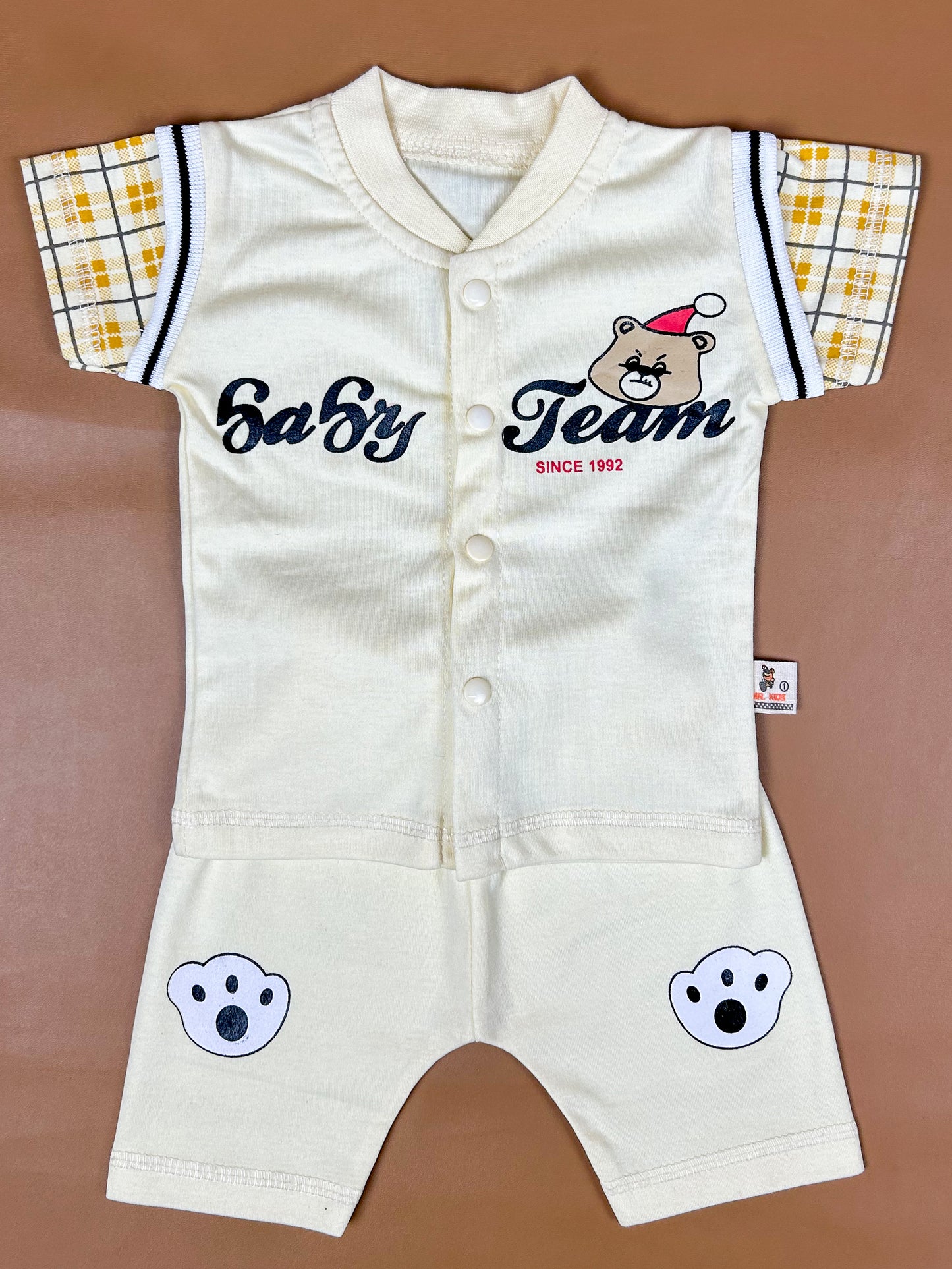 3Mth - 9Mth Team Light Yellow Baba Suit For Newborns FG NBS314