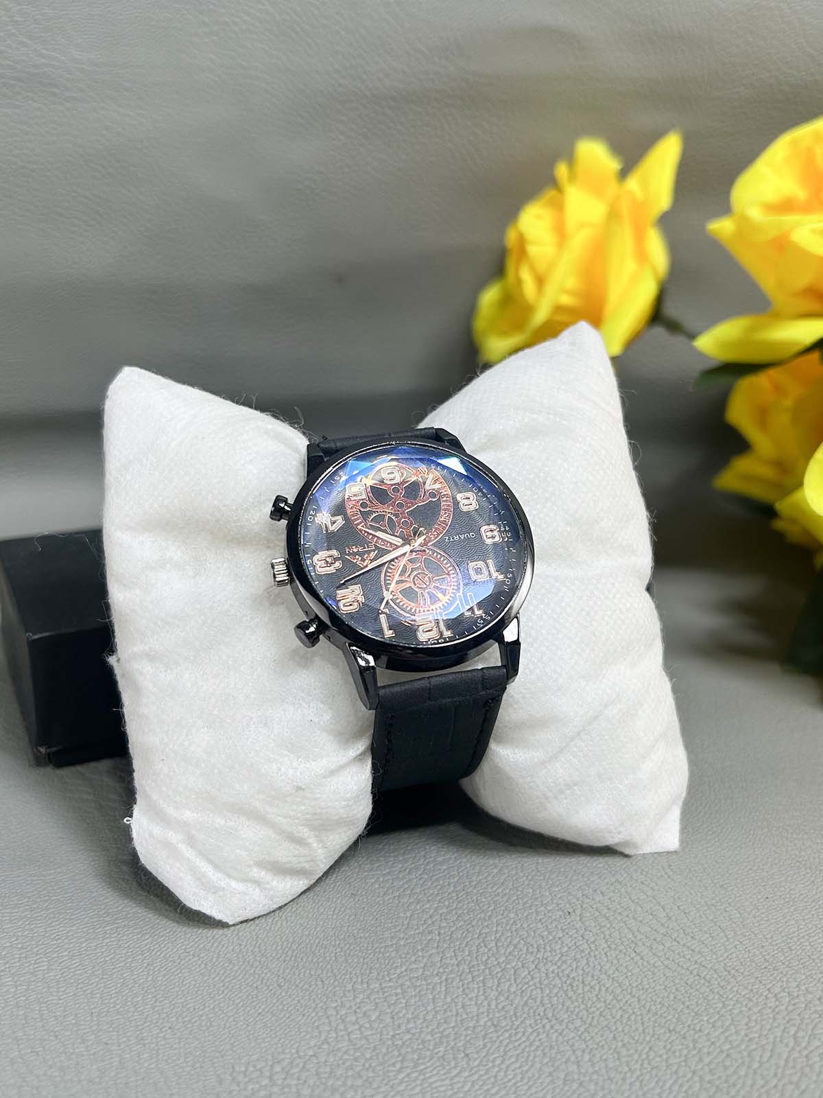 Black Strap Watch For Men MW182