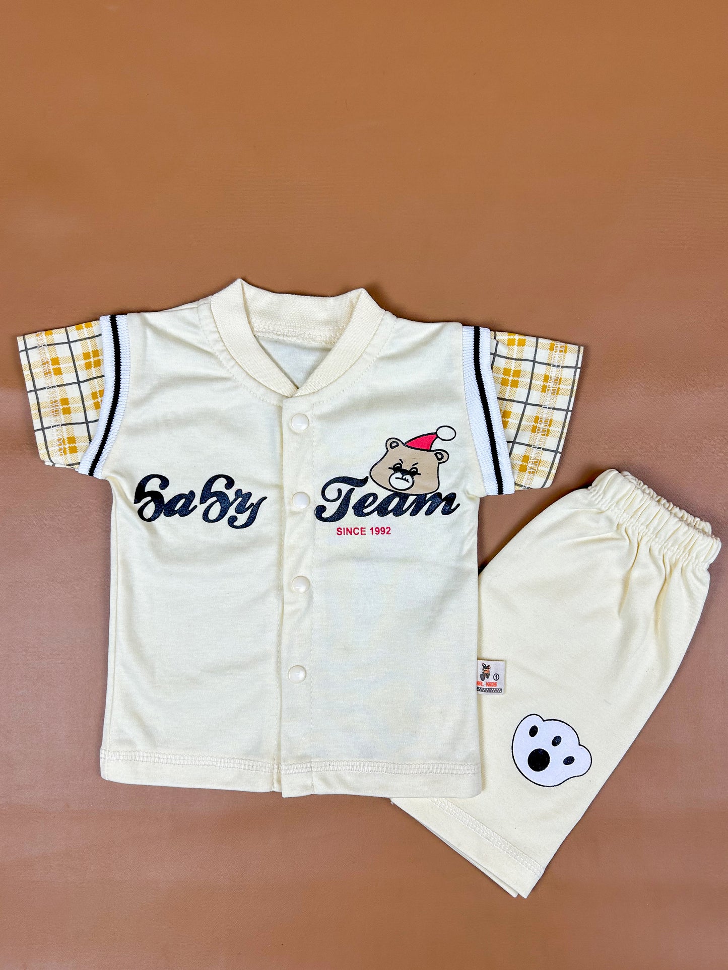 3Mth - 9Mth Team Light Yellow Baba Suit For Newborns FG NBS314