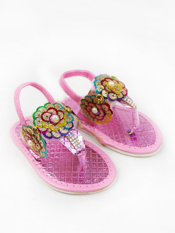 NBYB11 Baby Girl Crochet Sandal Pink