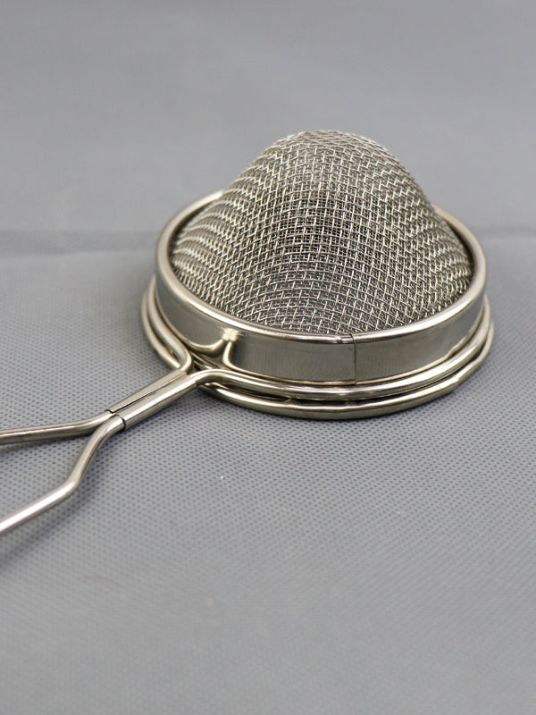 Round Silver Stainless Steel Wire Handle Tea Strainer - Large