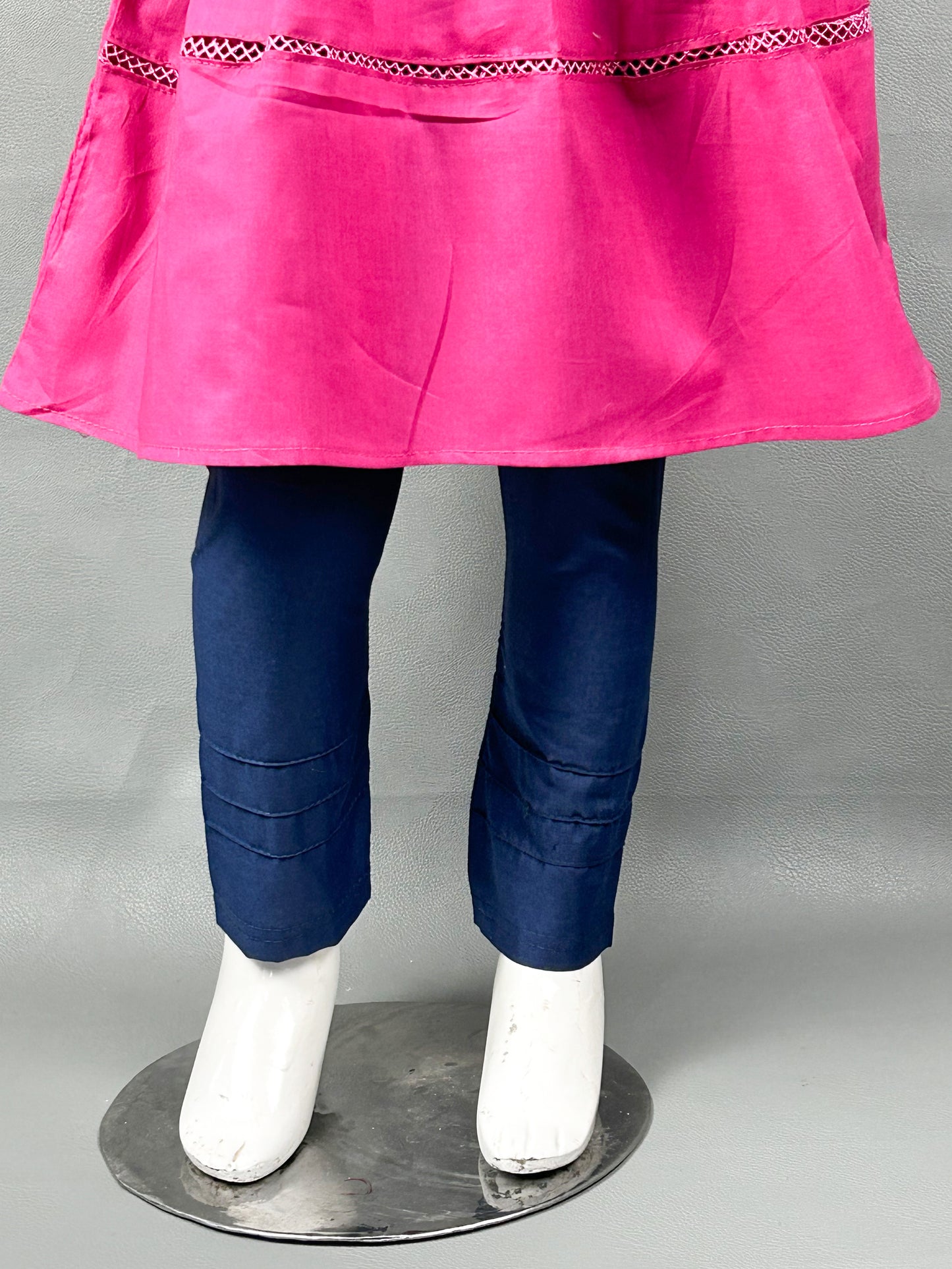 5Yr - 12Yrs Dark Pink Embroidered Suit For Girls RZ GS137