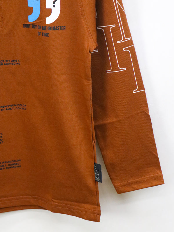 ATT Boys T-Shirt 5Yrs - 10 Yrs Times Brown