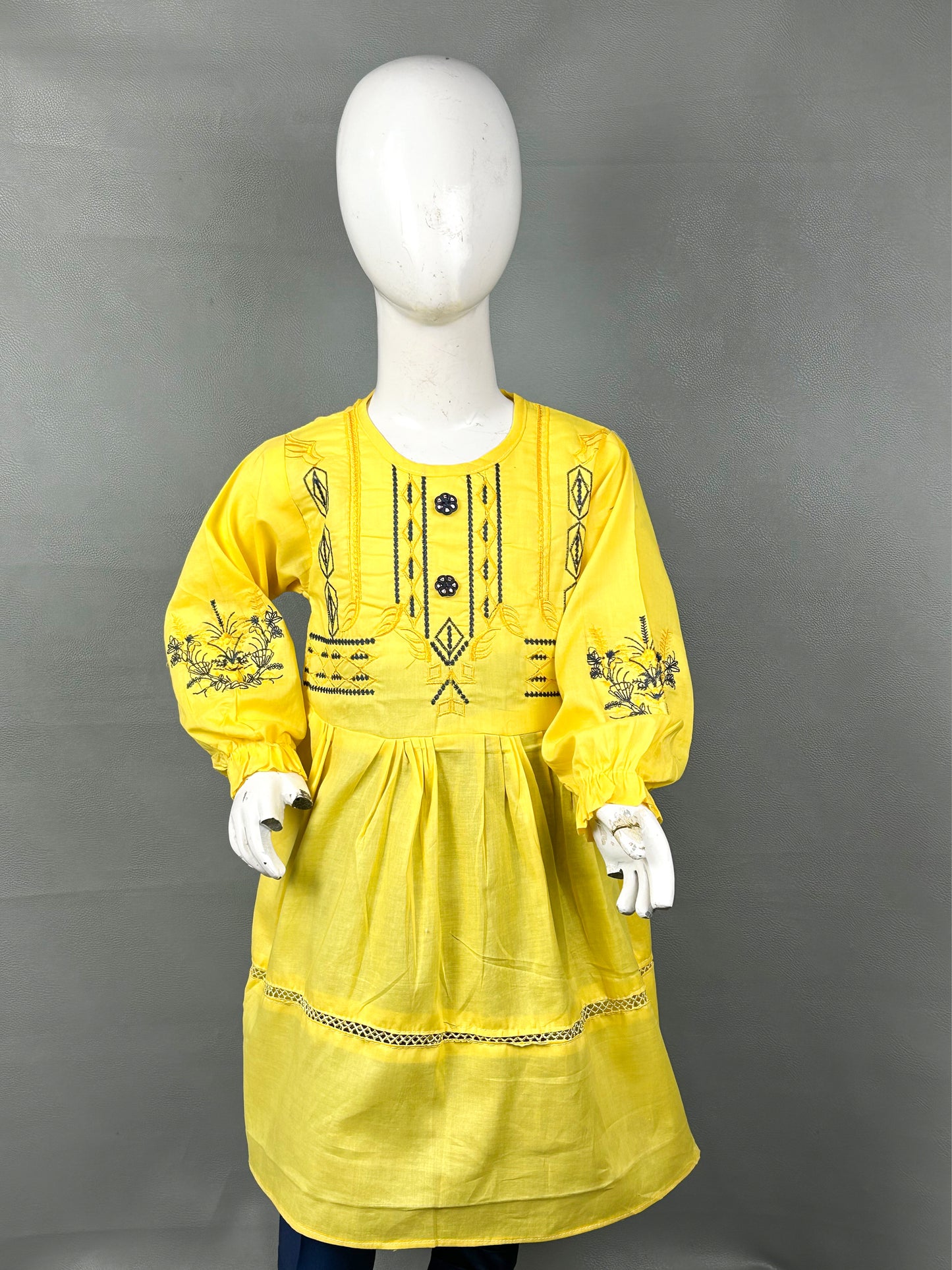 5Yr - 12Yrs Yellow Embroidered Suit For Girls RZ GS138