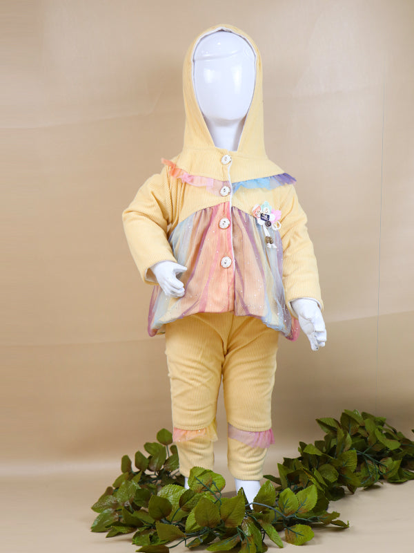 NBYS07 BG Hooded Newborn Baby Suit 0Mth - 6Mth Angel Light Yellow