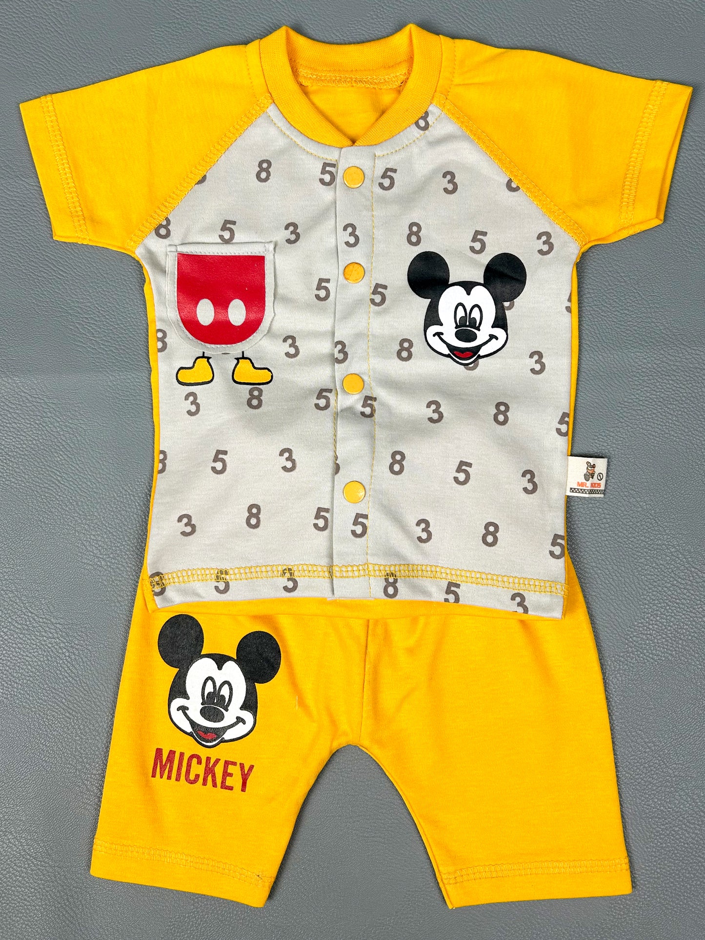 3Mth - 9Mth Mickey Yellow Baba Suit For Newborns FG NBS315