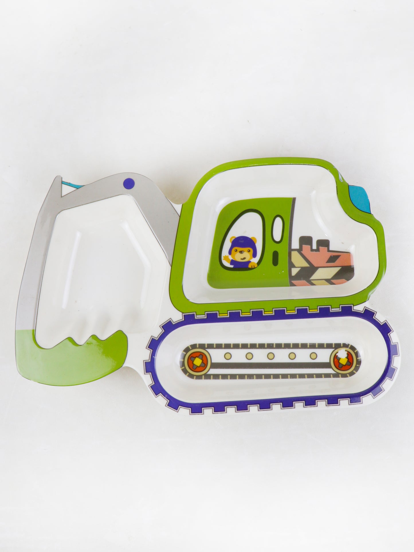 Crane Shaped 3-Compartment Melamine Tray Green